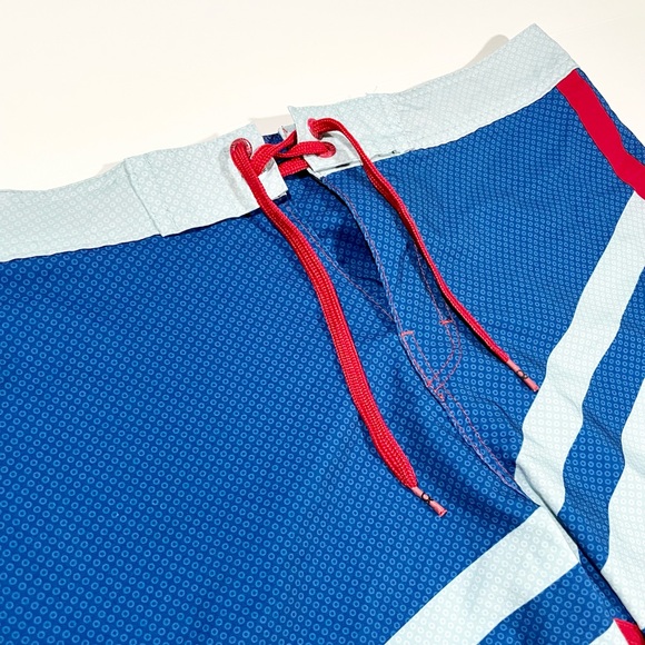 OP Swimming Trunks Board Shorts Blue & Red With Drawstrings & Pocket - Size 30 - Picture 3 of 8